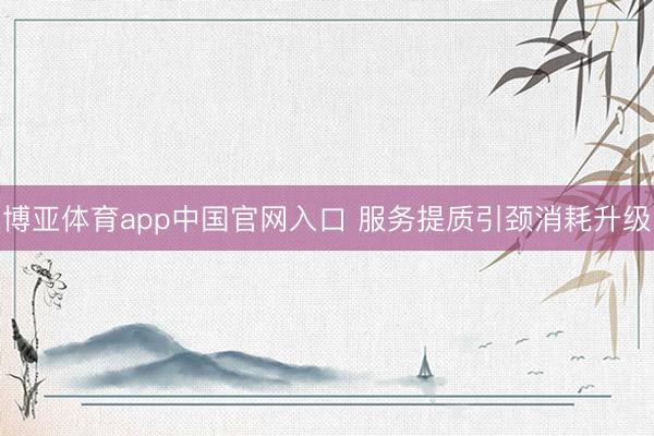 博亚体育app中国官网入口 服务提质引颈消耗升级