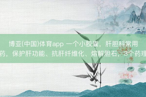 博亚(中国)体育app 一个小胶囊，肝胆科常用药，保护肝功能、抗肝纤维化、熔解胆石，3个药理