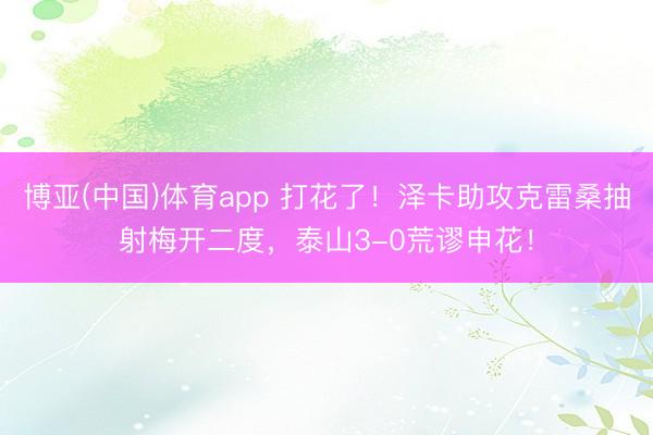 博亚(中国)体育app 打花了！泽卡助攻克雷桑抽射梅开二度，泰山3-0荒谬申花！